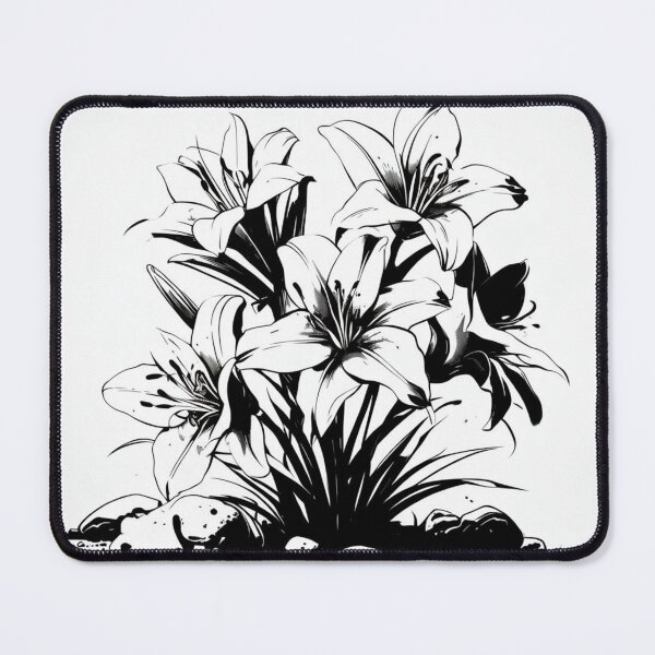 Item preview, day lilies black and white designed and sold by Lizzilzil.