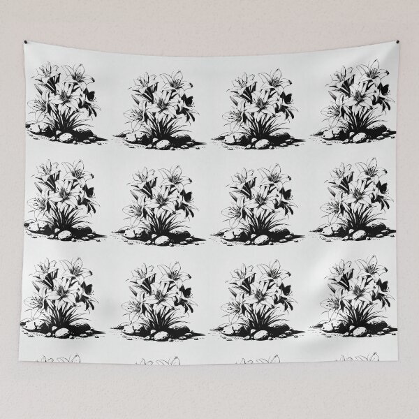 Item preview, day lilies black and white designed and sold by Lizzilzil.