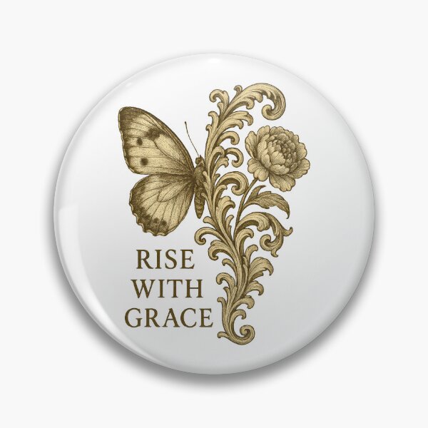 Item preview, Rise With Grace – Vintage Butterfly and Flower Inspirational Botanical Design designed and sold by inkoutninja.