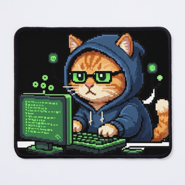 Item preview, Hacker Cat Pixel Art – Retro Tech Y2K Meme designed and sold by Whisky1111.