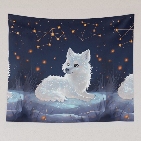 Item preview, artic wolf in a snowy stary landscape designed and sold by Lizzilzil.