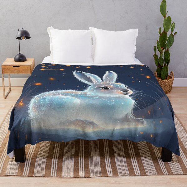 Item preview, artic hare in a snowy starry landscape designed and sold by Lizzilzil.