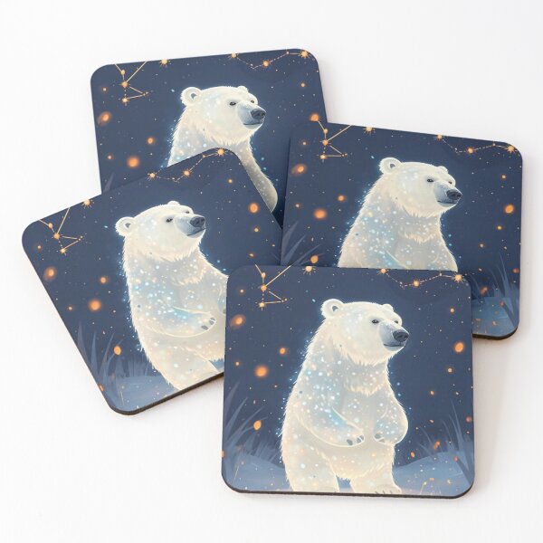 Item preview, whimsical polar bear in a snowy scape designed and sold by Lizzilzil.