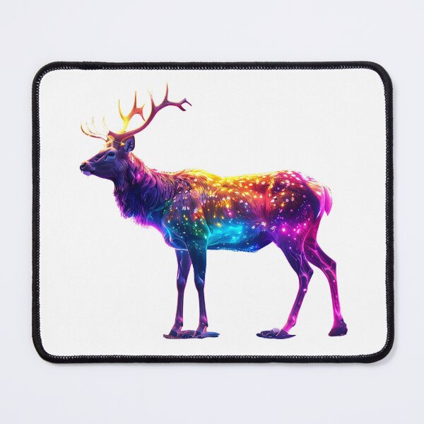 Item preview, Glowing Glass Deer – Vibrant Fantasy Animal Art with Mixed Colors designed and sold by GloriousArtSKD.