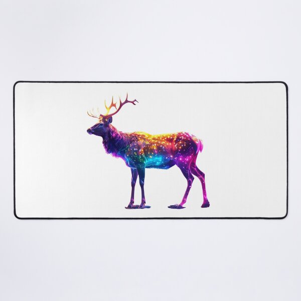 Item preview, Glowing Glass Deer – Vibrant Fantasy Animal Art with Mixed Colors designed and sold by GloriousArtSKD.