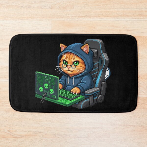 Item preview, Hacker Orange Cat Pixel Art – Retro Tech Y2K Meme designed and sold by Whisky1111.