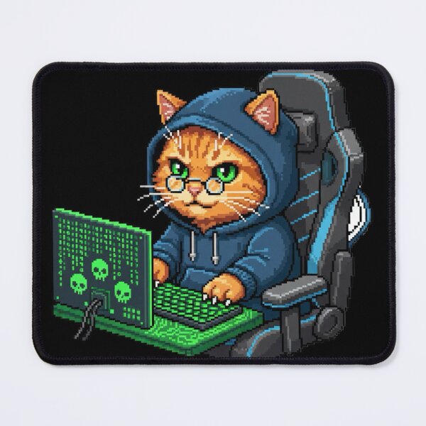 Item preview, Hacker Orange Cat Pixel Art – Retro Tech Y2K Meme designed and sold by Whisky1111.