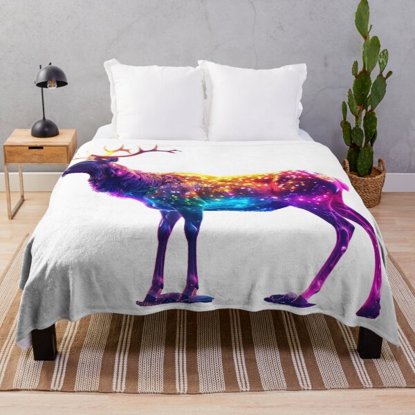 Item preview, Glowing Glass Deer – Vibrant Fantasy Animal Art with Mixed Colors designed and sold by GloriousArtSKD.