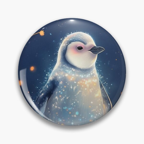 Item preview, whimsical penguin in a snowy landscape designed and sold by Lizzilzil.