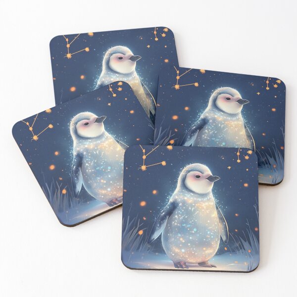 Item preview, whimsical penguin in a snowy landscape designed and sold by Lizzilzil.