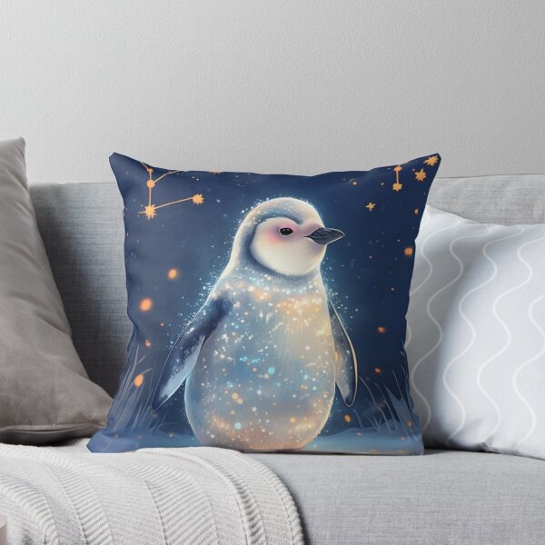 Item preview, whimsical penguin in a snowy landscape designed and sold by Lizzilzil.