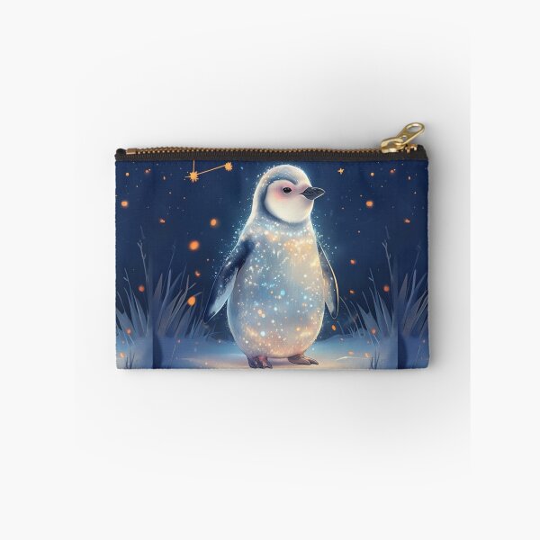 Item preview, whimsical penguin in a snowy landscape designed and sold by Lizzilzil.