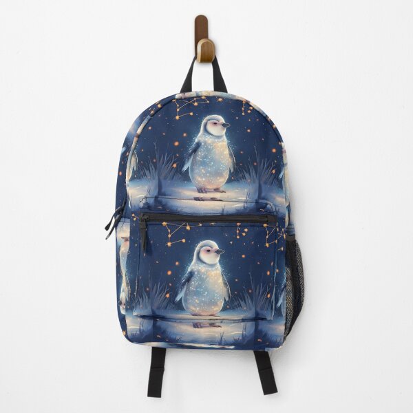 Item preview, whimsical penguin in a snowy landscape designed and sold by Lizzilzil.