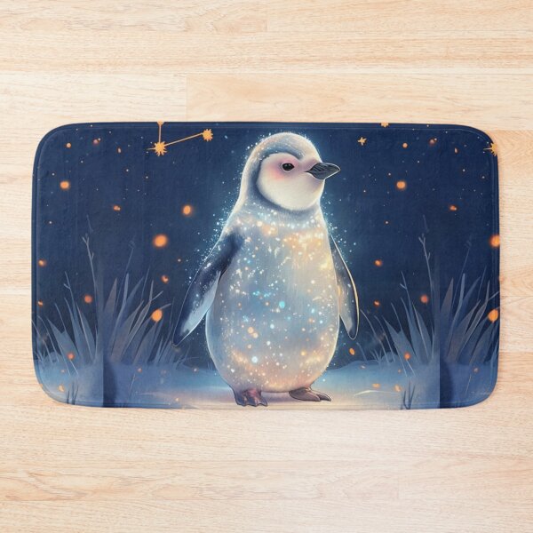 Item preview, whimsical penguin in a snowy landscape designed and sold by Lizzilzil.