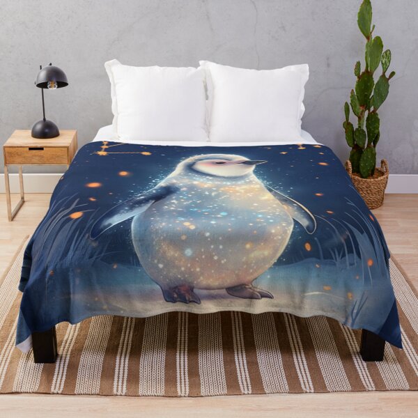 Item preview, whimsical penguin in a snowy landscape designed and sold by Lizzilzil.