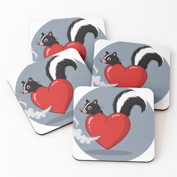 Item preview, love smells skunk heart cute colorful cartoon designed and sold by SmashingDeals.