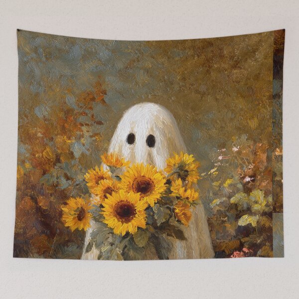 Item preview, Sheet Ghost Sunflowers and wildflowers vintage designed and sold by scicilysimonee.