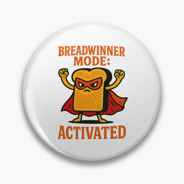 Item preview, Funny Bread Cartoon Superhero – Breadwinner Mode Activated – Motivational Food Pun Illustration designed and sold by C.Kav.Art.