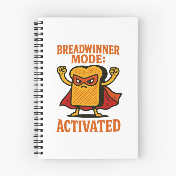 Item preview, Funny Bread Cartoon Superhero – Breadwinner Mode Activated – Motivational Food Pun Illustration designed and sold by C.Kav.Art.