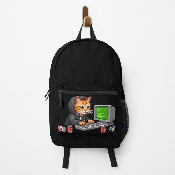 Item preview, Hacker Orange Cat Pixel Art – Retro Y2K Meme designed and sold by Whisky1111.