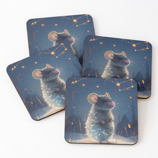 Item preview, whimsical mouse in a snowy scene designed and sold by Lizzilzil.
