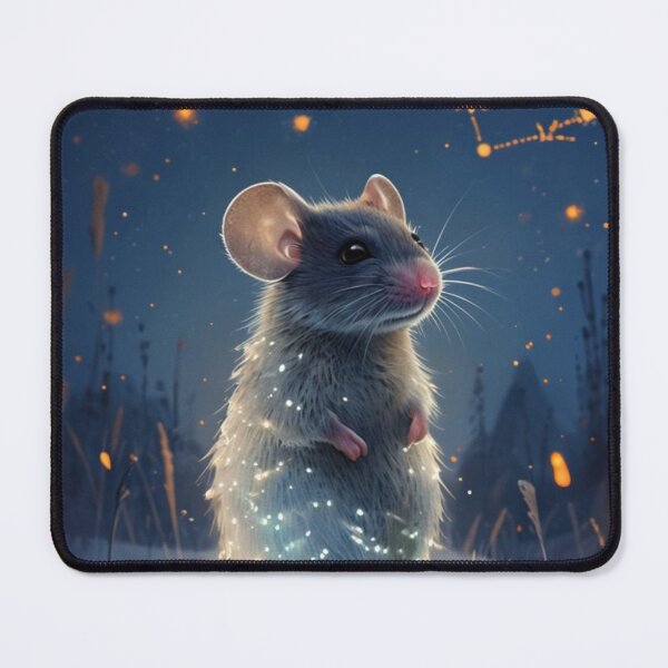 Item preview, whimsical mouse in a snowy scene designed and sold by Lizzilzil.