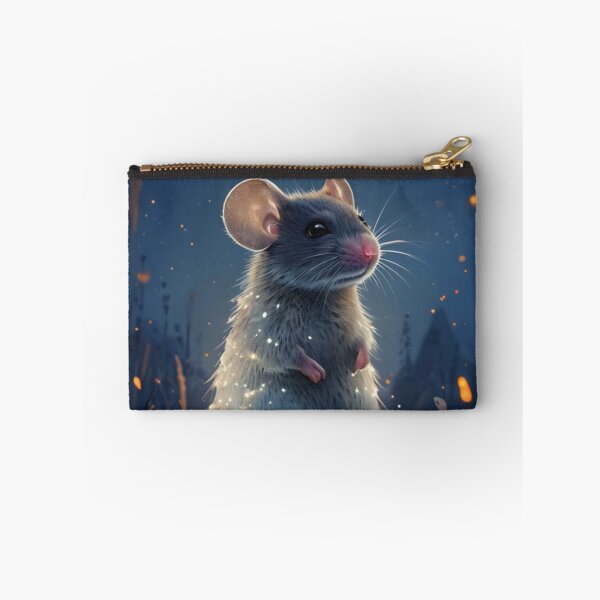 Item preview, whimsical mouse in a snowy scene designed and sold by Lizzilzil.
