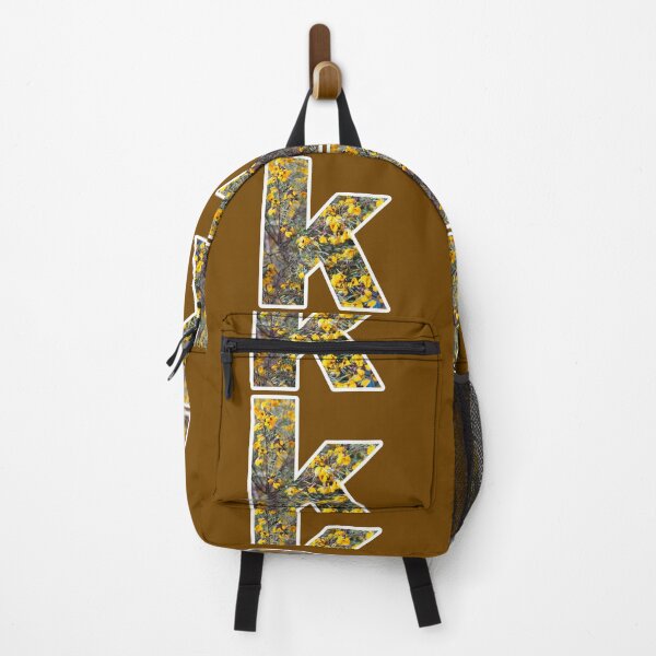 Item preview, Letter K Monogram Yellow Flower Alphabet White Outline designed and sold by Mary Prema Art.