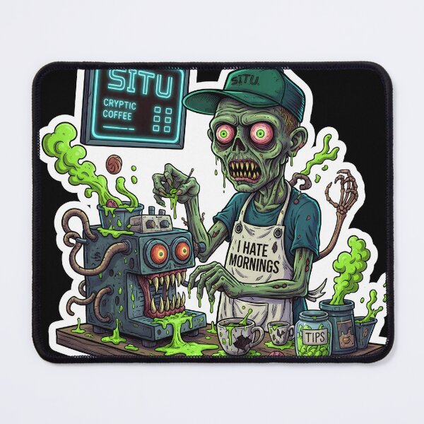 Item preview, Zombie Barista Making Cryptic Coffee designed and sold by SITU art.