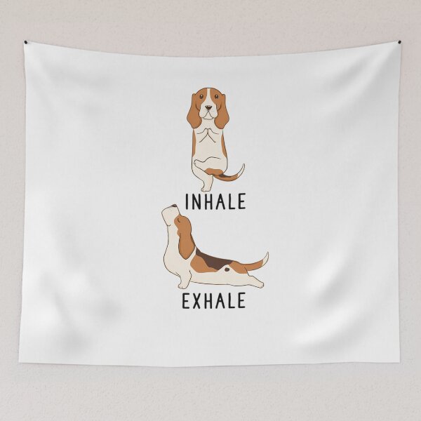 Aperçu de l'œuvre Inspirez Expirez Yoga Basset Hound créée et vendue par qhosoxkgfiq0.
