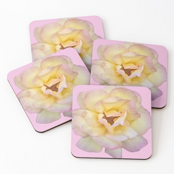 Item preview, yellow and pink rose with pink background designed and sold by Lizzilzil.