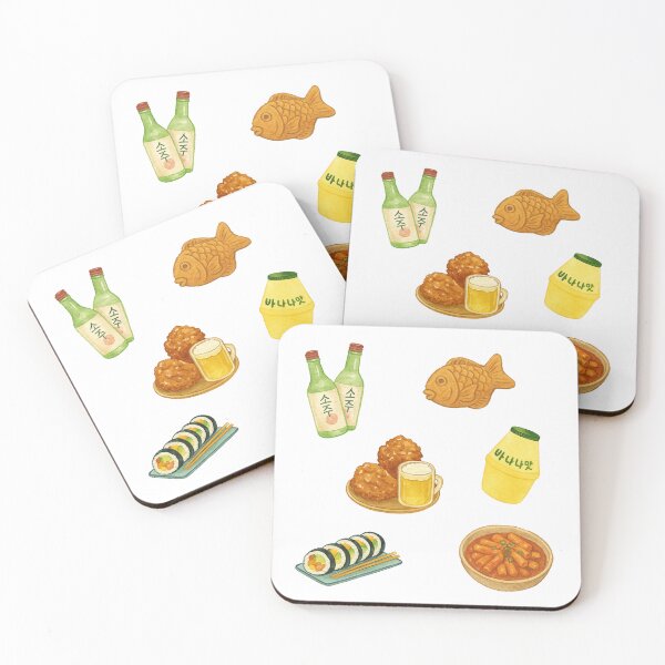 Item preview, Korean food pack, 치맥, 소주, 떡볶이, 바나나우유, 붕어빵, 김밥 designed and sold by Yuza Art.