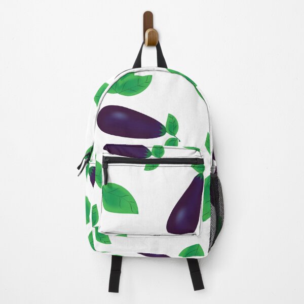 Item preview, Dark Purple Eggplant & Green Basil Leaves Seamless Pattern designed and sold by Abaseen.
