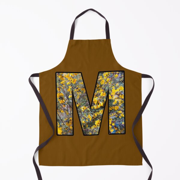 Item preview, Letter M Monogram Yellow Flower Alphabet Black Outline designed and sold by Mary Prema Art.
