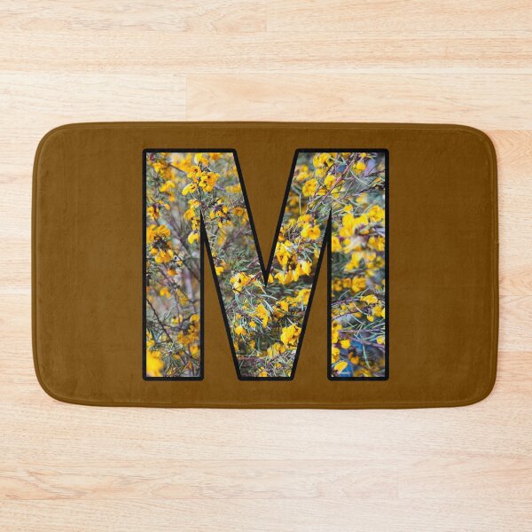 Item preview, Letter M Monogram Yellow Flower Alphabet Black Outline designed and sold by Mary Prema Art.