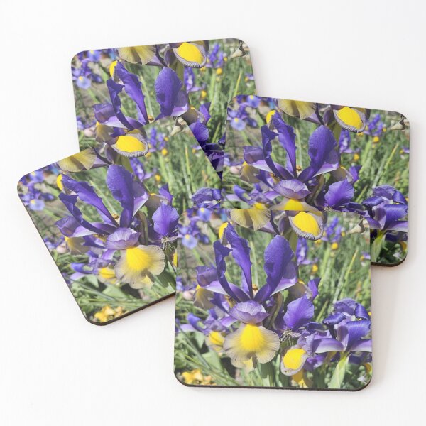 Item preview, yellow and blue iris with a bee designed and sold by Lizzilzil.