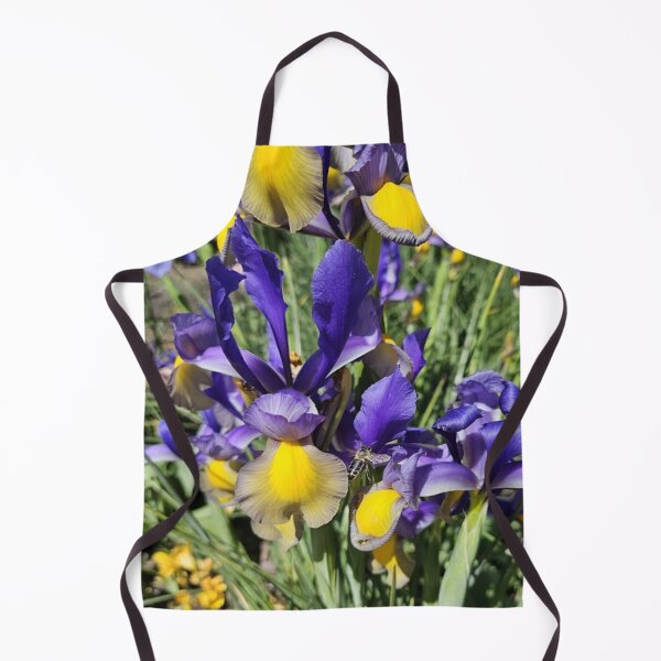 Item preview, yellow and blue iris with a bee designed and sold by Lizzilzil.