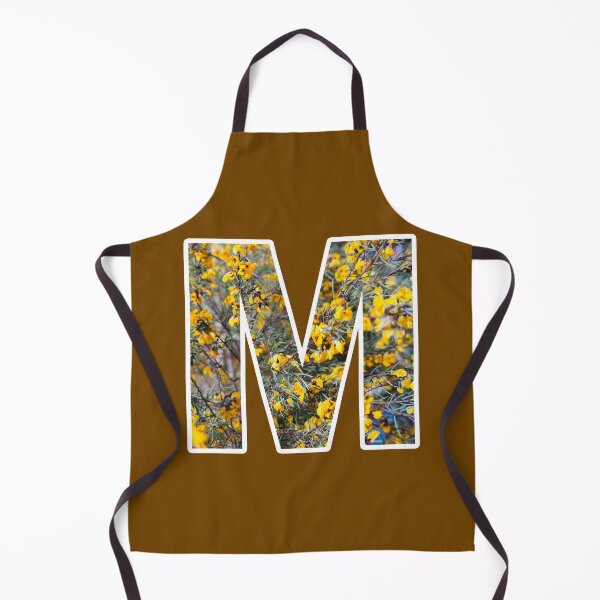 Item preview, Letter M Monogram Yellow Flower Alphabet White Outline designed and sold by Mary Prema Art.
