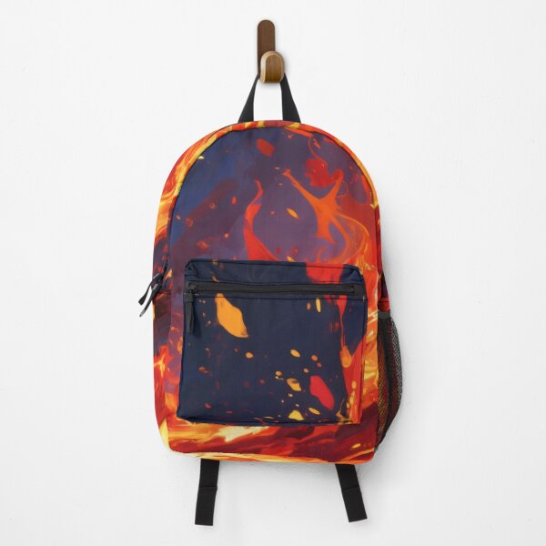 Item preview, Fiery Flames and Glowing Lava Flow Against Dark Volcanic Landscape in Dramatic Abstract Fire Artwork designed and sold by Mimoshi ⭐⭐⭐⭐⭐.