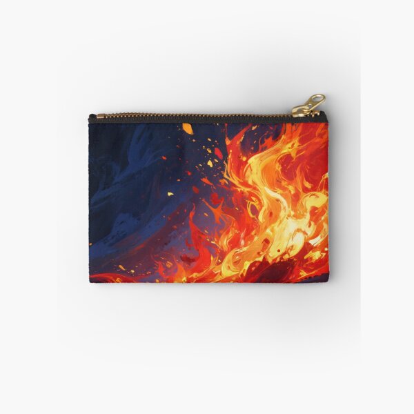 Item preview, Fiery Flames and Glowing Lava Flow Against Dark Volcanic Landscape in Dramatic Abstract Fire Artwork designed and sold by Mimoshi ⭐⭐⭐⭐⭐.