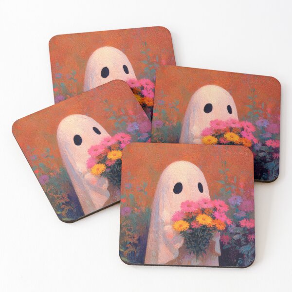 Item preview, Beautiful Sheet Ghost Holding Asters Flowers designed and sold by scicilysimonee.