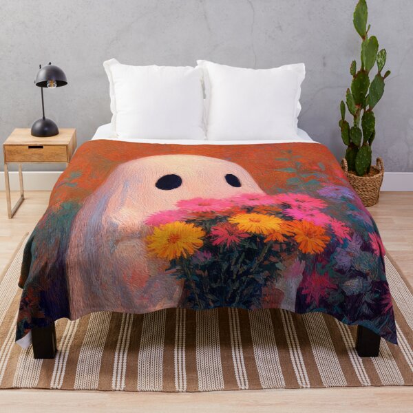Item preview, Beautiful Sheet Ghost Holding Asters Flowers designed and sold by scicilysimonee.