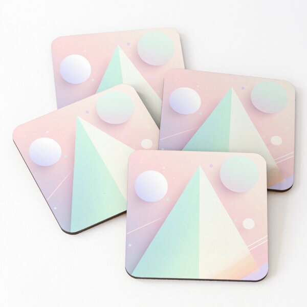 Item preview, Soft pastel geometric pyramid with floating spheres and dreamy gradient shapes in modern abstract minimal design designed and sold by Mimoshi ⭐⭐⭐⭐⭐.
