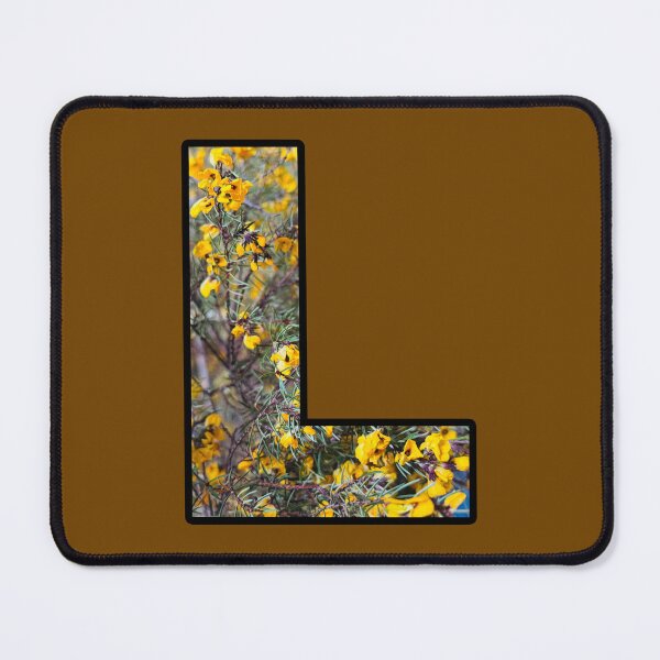 Item preview, Letter L Monogram Yellow Flower Alphabet Black Outline designed and sold by Mary Prema Art.