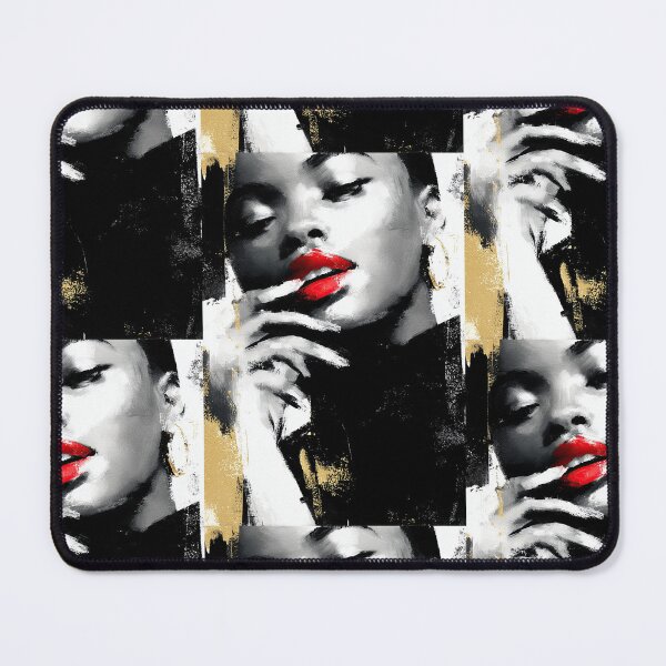 Item preview, Ekspresyjny portret kobiety w czerni, bieli i czerwieni. designed and sold by Piotrek0001.