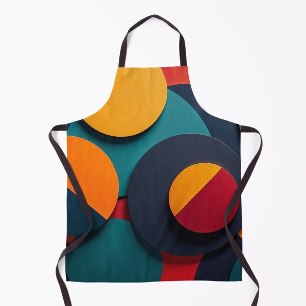 Item preview, Bold Modern Geometric Circles in Red Orange Teal and Navy Abstract Minimal Layered Wall Art designed and sold by Mimoshi ⭐⭐⭐⭐⭐.