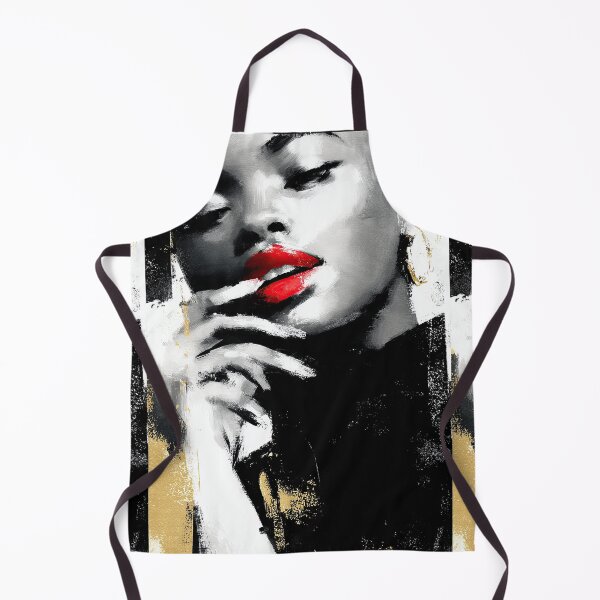 Item preview, Ekspresyjny portret kobiety w czerni, bieli i czerwieni. designed and sold by Piotrek0001.