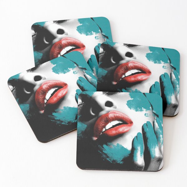Item preview, Monochromatic sensuality highlighted by turquoise paint on hands face. designed and sold by Piotrek0001.