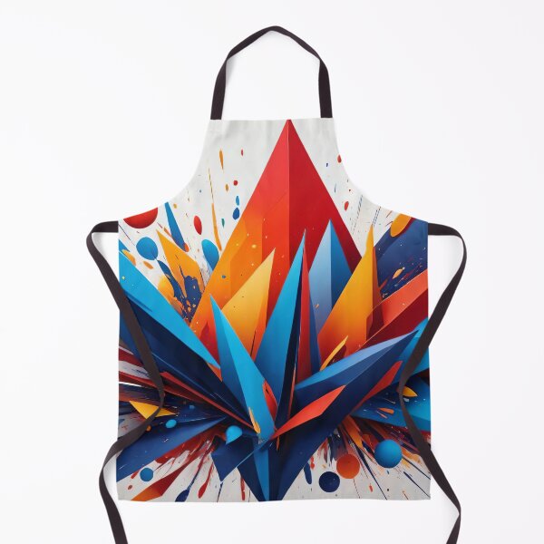 Item preview, Explosive Abstract Geometric Burst in Red Blue and Orange with Dynamic 3D Shapes and Motion designed and sold by Mimoshi ⭐⭐⭐⭐⭐.