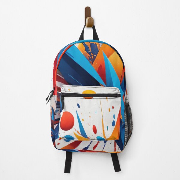 Item preview, Explosive Abstract Geometric Burst in Red Blue and Orange with Dynamic 3D Shapes and Motion designed and sold by Mimoshi ⭐⭐⭐⭐⭐.